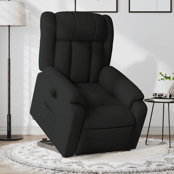 vidaXL Sill&oacute;n el&eacute;ctrico reclinable elevable de tela negro