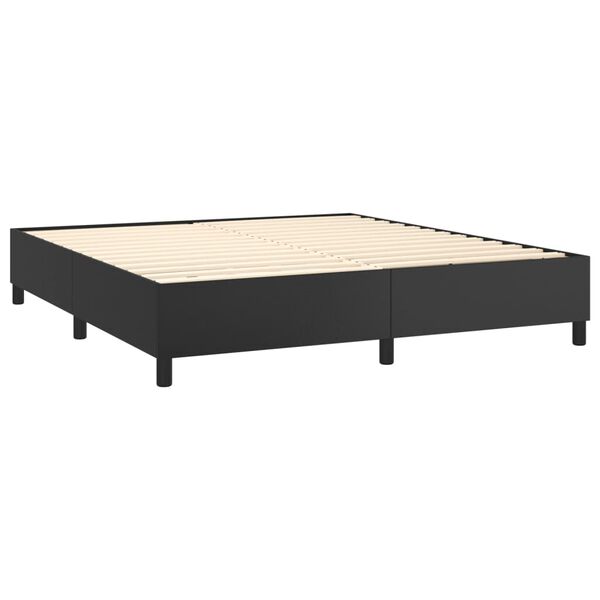 vidaXL Cama box spring con colch&oacute;n cuero sint&eacute;tico negro 160x200 cm