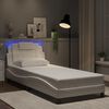 vidaXL Estructura de cama Viana con LED sin colch&oacute;n blanco 90x190 cm