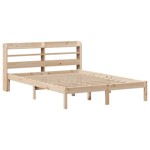 vidaXL Estructura de cama sin colch&oacute;n madera de pino blanca 140x200 cm