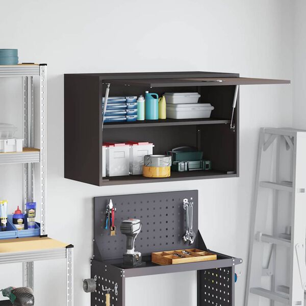 vidaXL Armario de pared para el garaje Negro 80 x 40 x 53 cm