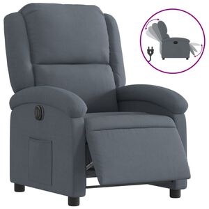 vidaXL Sill&oacute;n reclinable el&eacute;ctrico de terciopelo gris oscuro