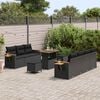 vidaXL Conjunto de sof&aacute;s de jard&iacute;n con coj&iacute;n 10 pcs Negro
