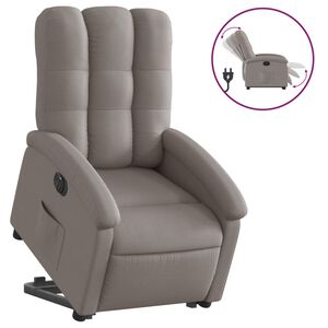 vidaXL Sill&oacute;n el&eacute;ctrico reclinable elevable de tela gris taupe