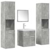 vidaXL Set muebles de ba&ntilde;o 5 piezas madera ingenier&iacute;a gris hormig&oacute;n