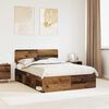 vidaXL Estructura de cama con cabecera Madera vieja 150 x 200 cm