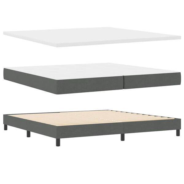 vidaXL Cama tipo Box Spring con colch&oacute;n Gris oscuro 200 x 200 cm tela