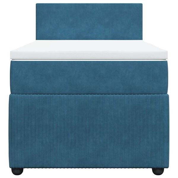 vidaXL Cama box spring con colch&oacute;n terciopelo azul 100x200 cm