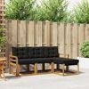 vidaXL Conjunto de sof&aacute;s de exterior con coj&iacute;n 4 pcs Natural y negro