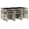 vidaXL Set comedor jard&iacute;n 7 pzas y cojines rat&aacute;n sint&eacute;tico gris claro