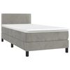 vidaXL Cama box spring colch&oacute;n y LED terciopelo gris claro 100x200 cm