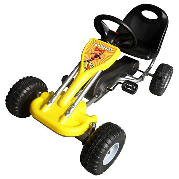 vidaXL Kart correpasillos con pedales amarillo