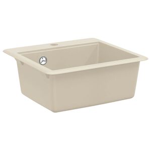 vidaXL Lavabo 80% Cuarzo y 20% Resina 470 x 440 mm Beige