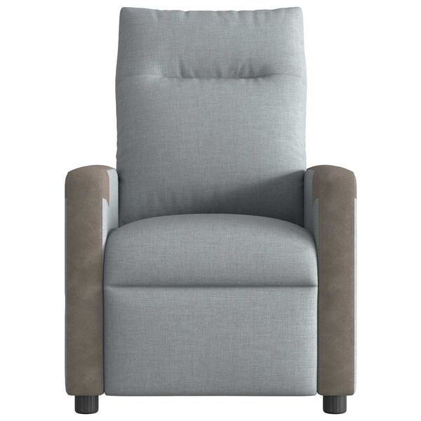vidaXL Sillón reclinable eléctrico tela gris claro