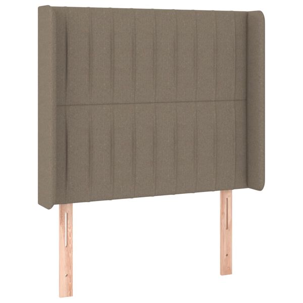 vidaXL Cabecero con LED de tela gris taupe 103x16x118/128 cm