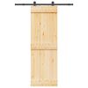 vidaXL Puerta corredera con herrajes madera maciza de pino 70x210 cm