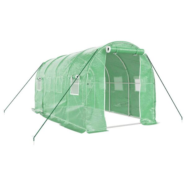 vidaXL Invernadero con estructura de acero verde 8 m&sup2; 4x2x2 m