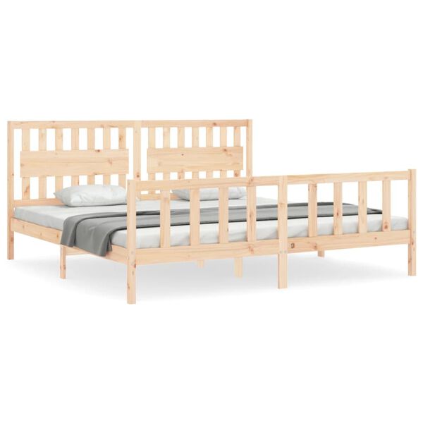 vidaXL Estructura de cama sin colch&oacute;n madera maciza de pino 200x200 cm