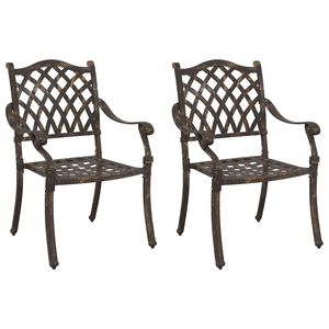 vidaXL Silla de Jard&iacute;n 2 pcs Bronce 56 x 55 x 92.5cm Aluminio