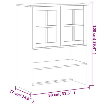 vidaXL Mueble superior de aparador con puertas vidrio FLAM madera pino