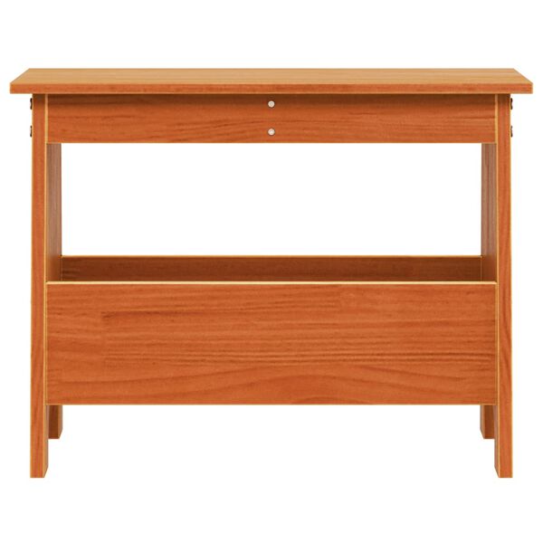 vidaXL Banco de recibidor madera maciza pino marr&oacute;n cera 60x28x45 cm
