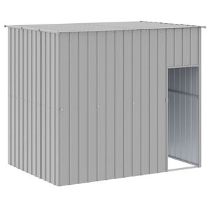 vidaXL Caseta perros tejado acero galvanizado gris claro 214x153x181cm
