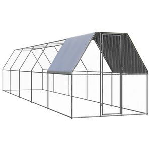 vidaXL Jaula gallinero de exterior de acero galvanizado 2x10x2 m