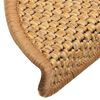 vidaXL Alfombra autoadhesiva escalera sisal 30 uds 56x17x3 cm sisal