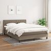 vidaXL Cama box spring con colch&oacute;n tela gris taupe 140x200 cm