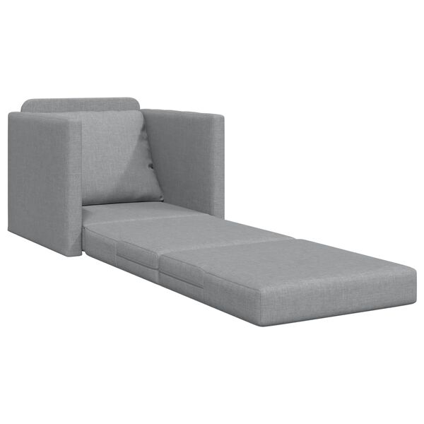 vidaXL Sof&aacute; cama de suelo 2 en 1 tela gris claro 112x174x55 cm