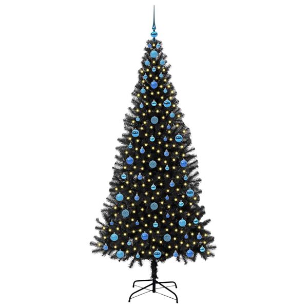 vidaXL &Aacute;rbol de Navidad con 300 LED con soporte Negro 210 cm PVC