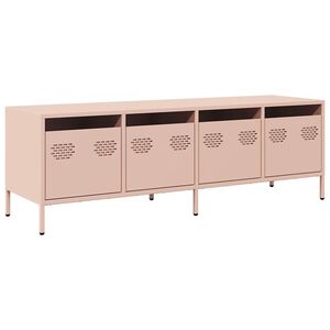 vidaXL Mueble para TV acero laminado en frío rosa 135x39x43,5 cm