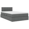 vidaXL Cama con almacenamiento y LED Gris oscuro 120 x 190 cm