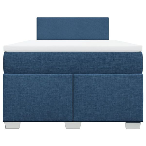 vidaXL Cama box spring con colch&oacute;n tela azul 120x200 cm