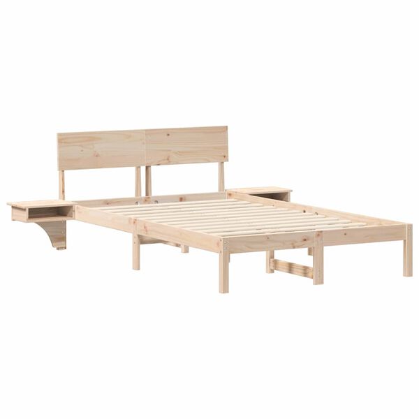 vidaXL Estructura de cama Marrón 140 x 190 cm Madera de pino macizo