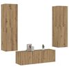 vidaXL Muebles de TV de pared 3 uds madera ingenier&iacute;a roble artesanal