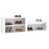 vidaXL Mueble zapatero madera contrachapada blanco brillo 150x35x45 cm