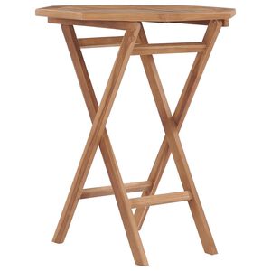 vidaXL Mesa plegable de jard&iacute;n madera maciza de teca 60x60x75 cm