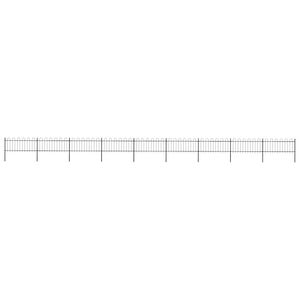 vidaXL Valla de jard&iacute;n con aro superior de acero 1506x80 cm negra