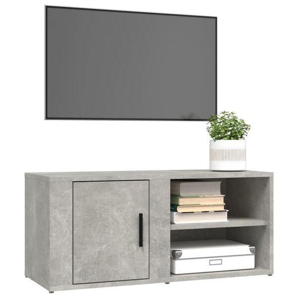 vidaXL Mueble TV 2 uds madera contrachapada gris hormig&oacute;n 80x31,5x36cm