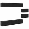 vidaXL Conjunto de mueble de TV 8 uds. Roble Negro