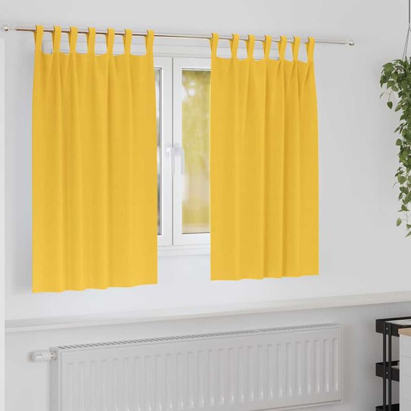 vidaXL Cortinas Opacas con Anillas 2 pcs Amarillo Mostaza 140 x 140 cm