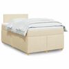 vidaXL Cama box spring con colch&oacute;n tela color crema 120x190 cm