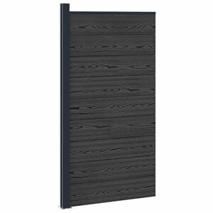 vidaXL Panel de valla 95 x 186 cm WPC y Aluminio Negro