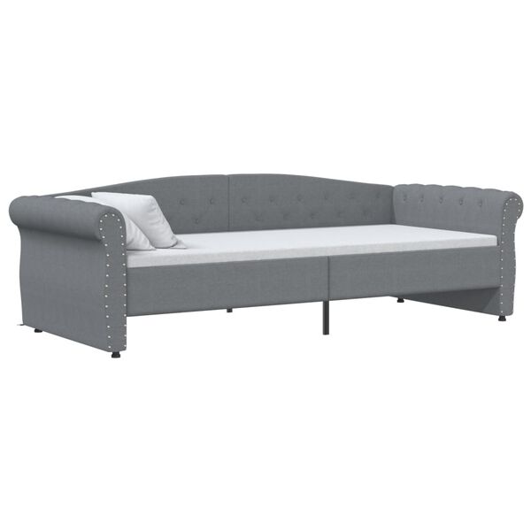 vidaXL Sof&aacute; cama USB de tela gris claro 90x200 cm