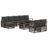 vidaXL Conjunto de sof&aacute;s de jard&iacute;n 10 uds. Gris y Gris Oscuro
