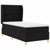 vidaXL Cama con Somier y Colch&oacute;n Gris Oscuro 90x190 cm de Tela Negro