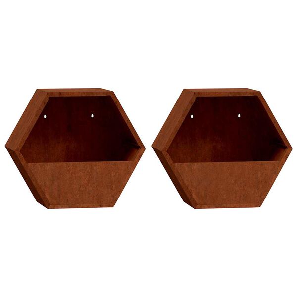 vidaXL Jardineras de pared 2 uds acero corten oxidado 46x10x40 cm