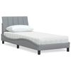 vidaXL Cama con colch&oacute;n Hanko tela gris claro 90x190 cm