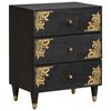 vidaXL Armario de Noche Negro 50 x 33 x 62 cm Madera de mango maciza